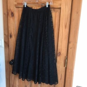 NWOT Elegant Black Lace Skirt medium flowy full dance
